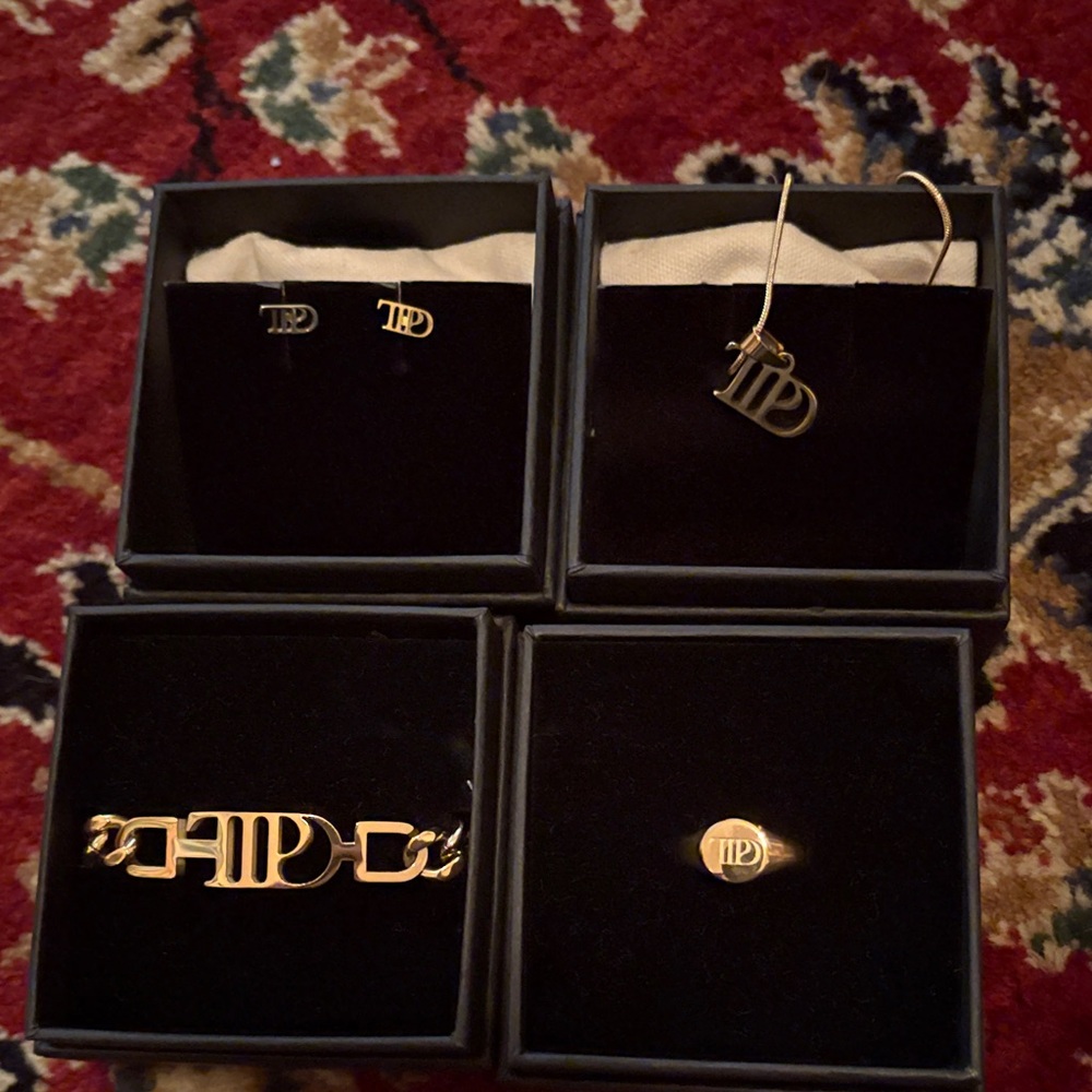 Taylor Swift TTPD Gold Logo Jewelry Set